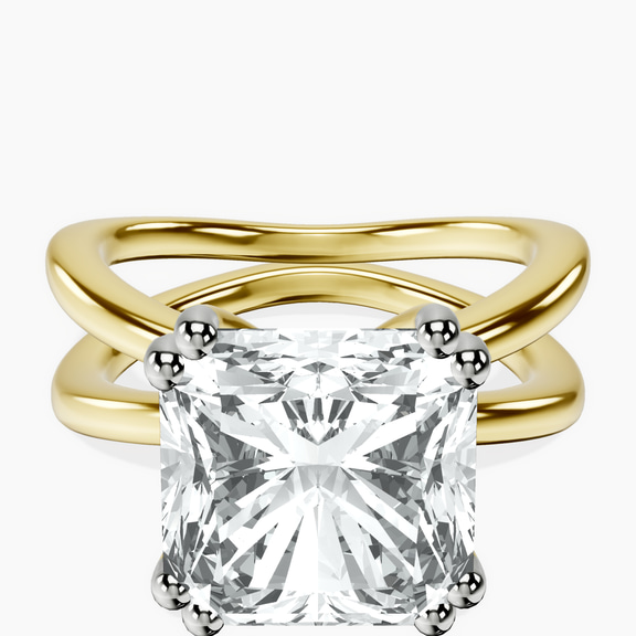 10kt Yellow Gold Stella Criss Cross Solitaire Lab Diamond Ring front image