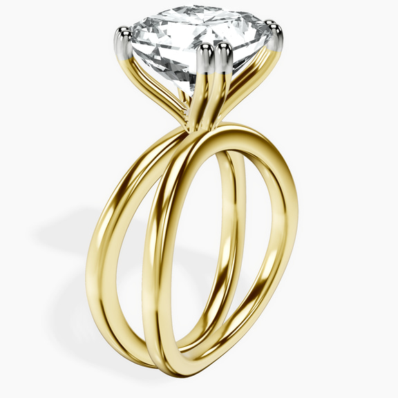 10kt Yellow Gold Stella Criss Cross Solitaire Lab Diamond Ring standing product image one