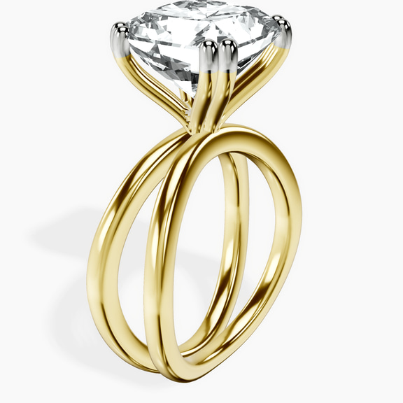 10kt Yellow Gold Stella Criss Cross Solitaire Lab Diamond Ring standing product image one