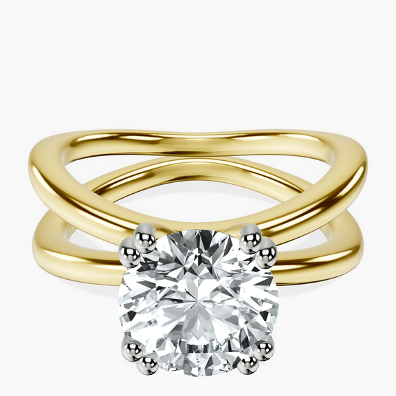 10kt Yellow Gold Stella Criss Cross Solitaire Lab Diamond Ring front image