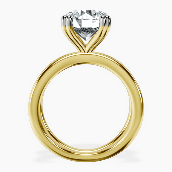 10kt Yellow Gold Stella Criss Cross Solitaire Lab Diamond Ring side right image one