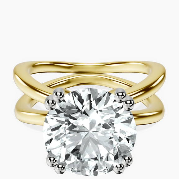 10kt Yellow Gold Stella Criss Cross Solitaire Lab Diamond Ring front image