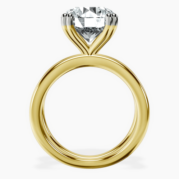 18kt Yellow Gold Stella Criss Cross Solitaire Lab Diamond Ring side right image one