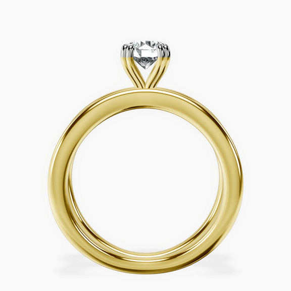 14kt Yellow Gold Stella Criss Cross Solitaire Lab Diamond Ring side right image one