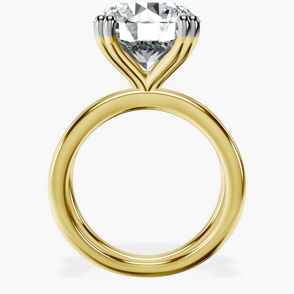 18kt Yellow Gold Stella Criss Cross Solitaire Lab Diamond Ring side right image one