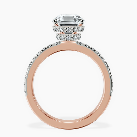 14kt Rose Gold Kourtney Kardashian Secret Double Halo Eternity Lab Diamond Ring side right image one