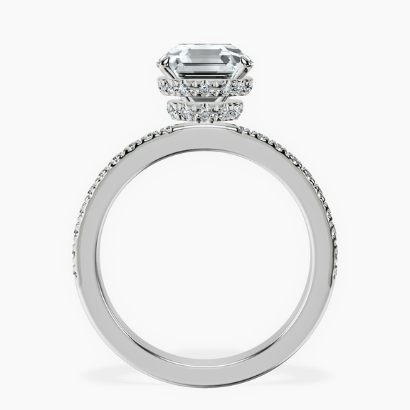 Platinum Kourtney Kardashian Secret Double Halo Eternity Lab Diamond Ring side right image one