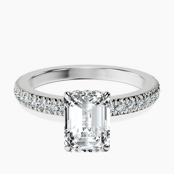 Platinum Kourtney Kardashian Secret Double Halo Eternity Lab Diamond Ring front image