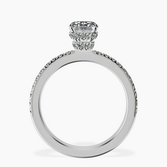 Platinum Kourtney Kardashian Secret Double Halo Eternity Lab Diamond Ring side right image one