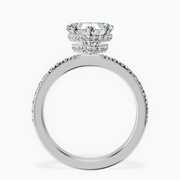 Platinum Kourtney Kardashian Secret Double Halo Eternity Lab Diamond Ring side right image one