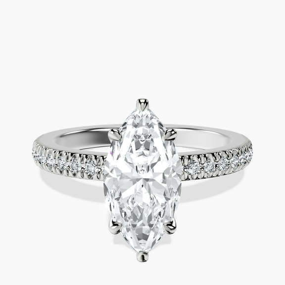 Platinum Kourtney Kardashian Secret Double Halo Eternity Lab Diamond Ring front image
