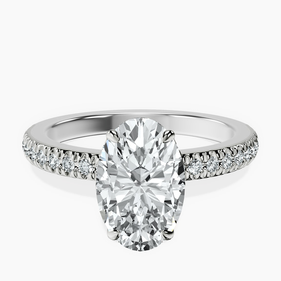 Platinum Kourtney Kardashian Secret Double Halo Eternity Lab Diamond Ring front image