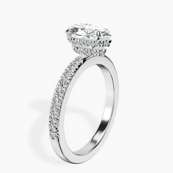 Platinum Kourtney Kardashian Secret Double Halo Eternity Lab Diamond Ring standing product image one