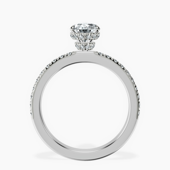Platinum Kourtney Kardashian Secret Double Halo Eternity Lab Diamond Ring side right image one
