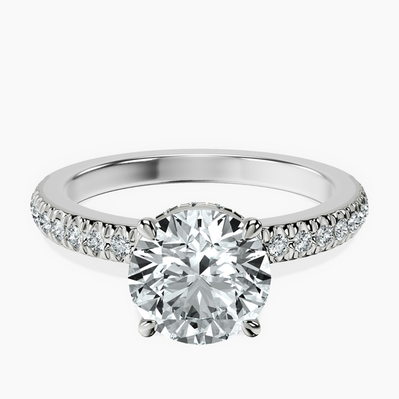 Platinum Kourtney Kardashian Secret Double Halo Eternity Lab Diamond Ring front image