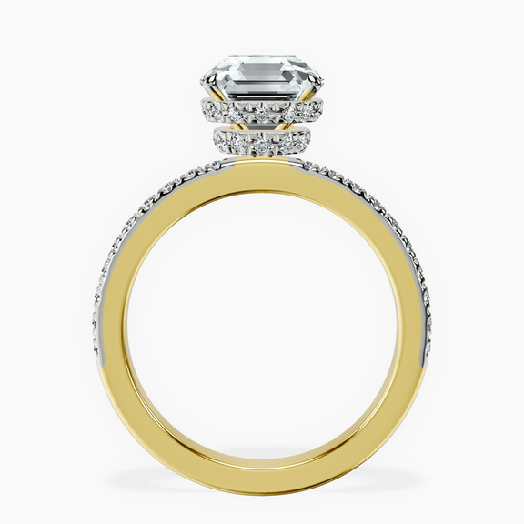 14kt Yellow Gold Kourtney Kardashian Secret Double Halo Eternity Lab Diamond Ring side right image one