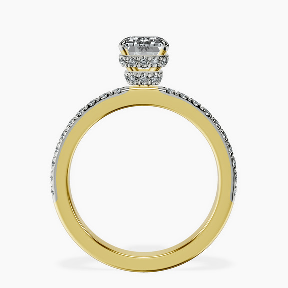 14kt Yellow Gold Kourtney Kardashian Secret Double Halo Eternity Lab Diamond Ring side right image one