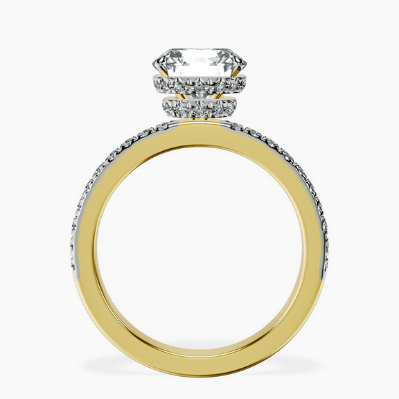 14kt Yellow Gold Kourtney Kardashian Secret Double Halo Eternity Lab Diamond Ring side right image one