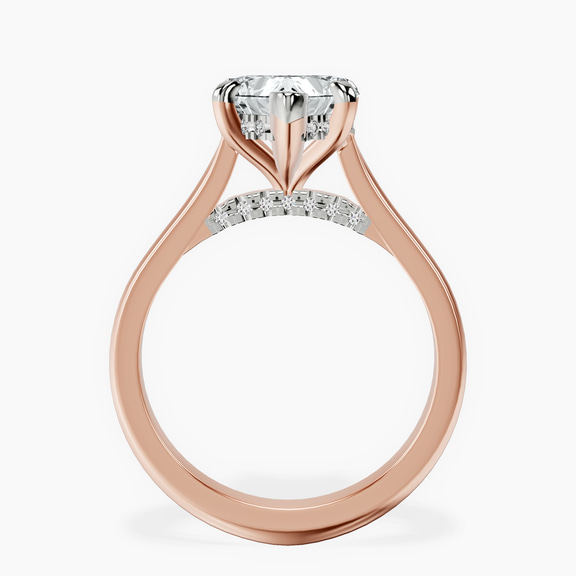14kt Rose Gold Demi Lovato Hidden Accents Solitaire Lab Diamond Ring side right image one