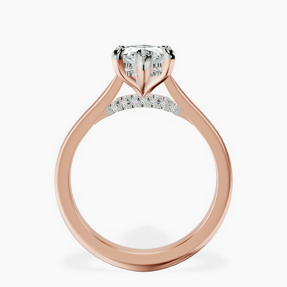 14kt Rose Gold Demi Lovato Hidden Accents Solitaire Lab Diamond Ring side right image one