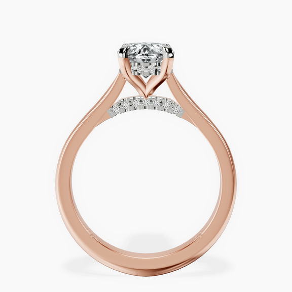 14kt Rose Gold Demi Lovato Hidden Accents Solitaire Lab Diamond Ring side right image one