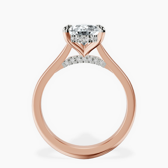 14kt Rose Gold Demi Lovato Hidden Accents Solitaire Lab Diamond Ring side right image one