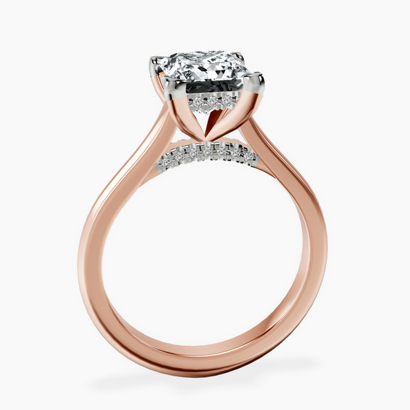 14kt Rose Gold Demi Lovato Hidden Accents Solitaire Lab Diamond Ring side right image one
