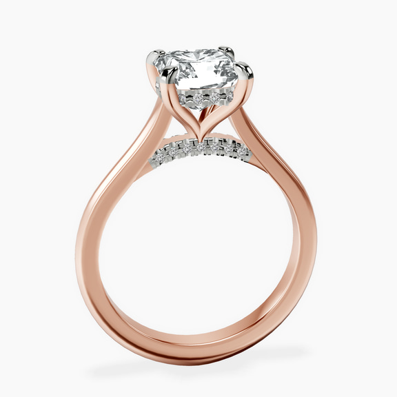 14kt Rose Gold Demi Lovato Hidden Accents Solitaire Lab Diamond Ring side right image one