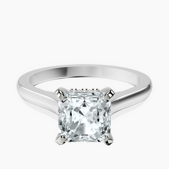 Platinum Demi Lovato Hidden Accents Solitaire Lab Diamond Ring front image