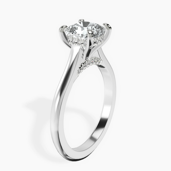 14kt White Gold Demi Lovato Hidden Accents Solitaire Lab Diamond Ring standing product image one