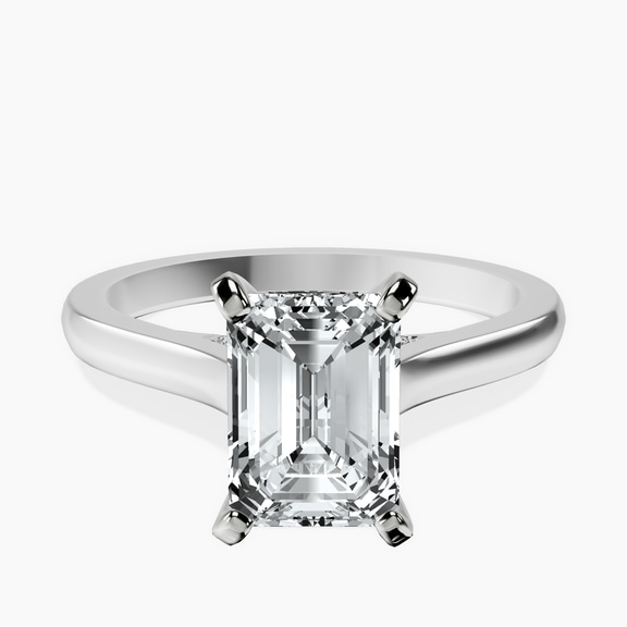 Platinum Demi Lovato Hidden Accents Solitaire Lab Diamond Ring front image