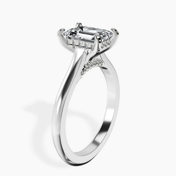 Platinum Demi Lovato Hidden Accents Solitaire Lab Diamond Ring standing product image one