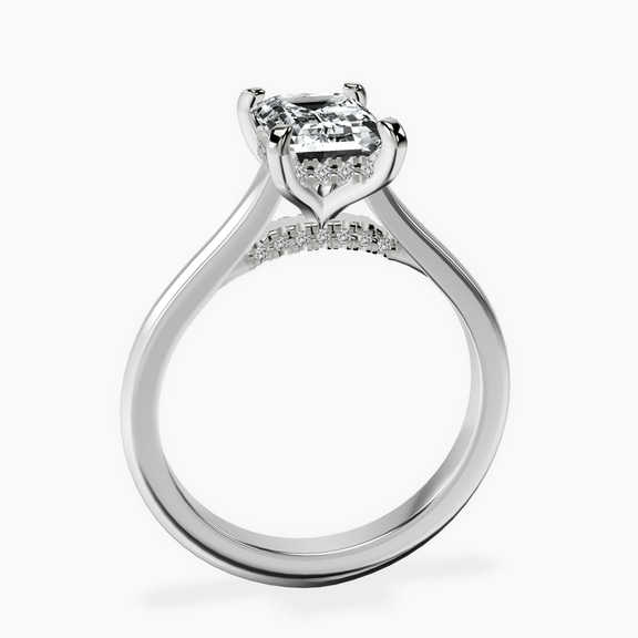 Platinum Demi Lovato Hidden Accents Solitaire Lab Diamond Ring side right image one