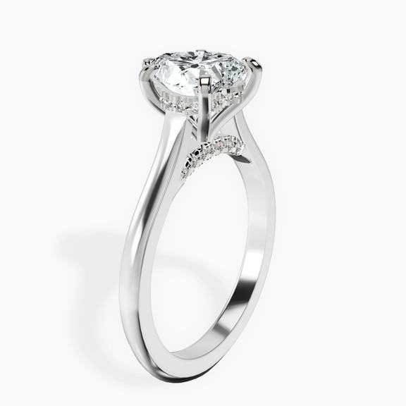 14kt White Gold Demi Lovato Hidden Accents Solitaire Lab Diamond Ring standing product image one