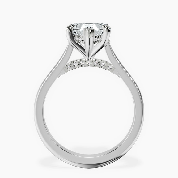 14kt White Gold Demi Lovato Hidden Accents Solitaire Lab Diamond Ring side right image one