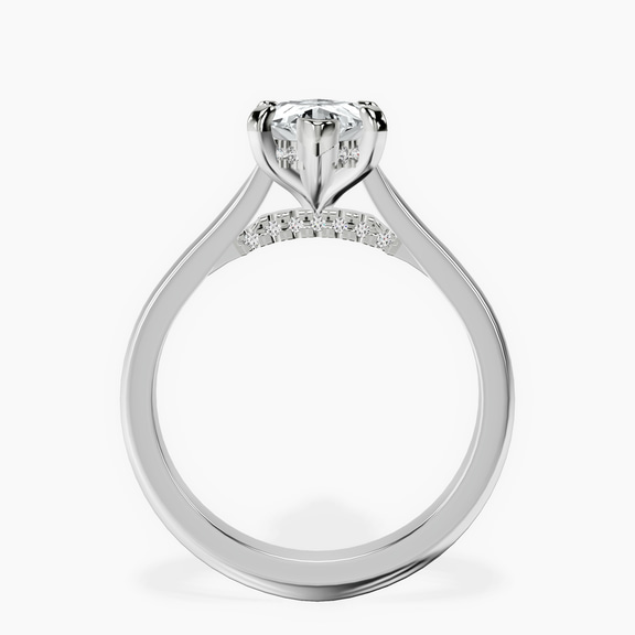 14kt White Gold Demi Lovato Hidden Accents Solitaire Lab Diamond Ring side right image one