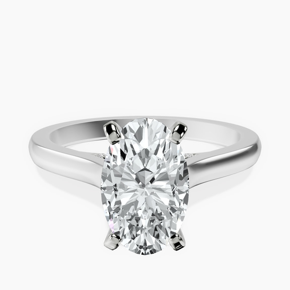 Platinum Demi Lovato Hidden Accents Solitaire Lab Diamond Ring front image