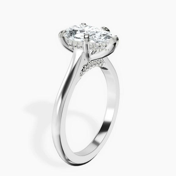 Platinum Demi Lovato Hidden Accents Solitaire Lab Diamond Ring standing product image one
