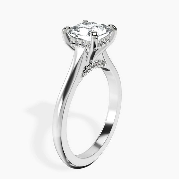 14kt White Gold Demi Lovato Hidden Accents Solitaire Lab Diamond Ring standing product image one