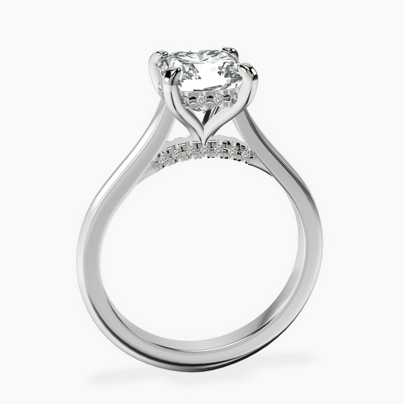 14kt White Gold Demi Lovato Hidden Accents Solitaire Lab Diamond Ring side right image one