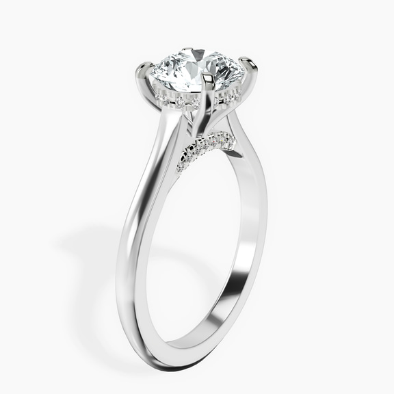 14kt White Gold Demi Lovato Hidden Accents Solitaire Lab Diamond Ring standing product image one