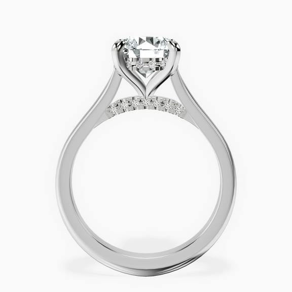 14kt White Gold Demi Lovato Hidden Accents Solitaire Lab Diamond Ring side right image one