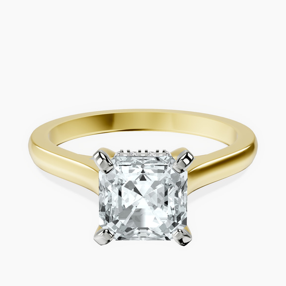 14kt Yellow Gold Demi Lovato Hidden Accents Solitaire Lab Diamond Ring front image