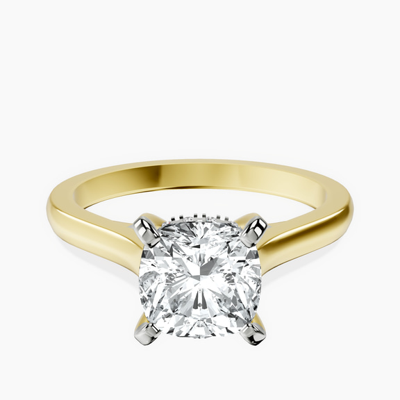 14kt Yellow Gold Demi Lovato Hidden Accents Solitaire Lab Diamond Ring front image