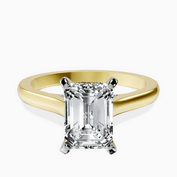 10kt Yellow Gold Demi Lovato Hidden Accents Solitaire Lab Diamond Ring front image