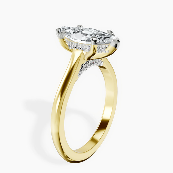 14kt Yellow Gold Demi Lovato Hidden Accents Solitaire Lab Diamond Ring standing product image one