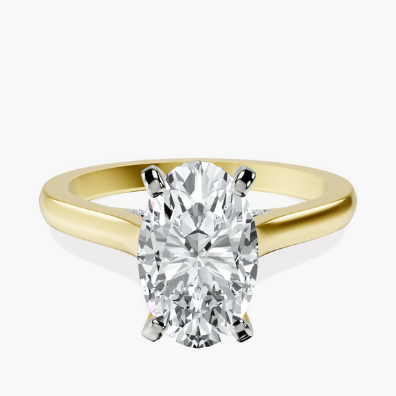 14kt Yellow Gold Demi Lovato Hidden Accents Solitaire Lab Diamond Ring front image