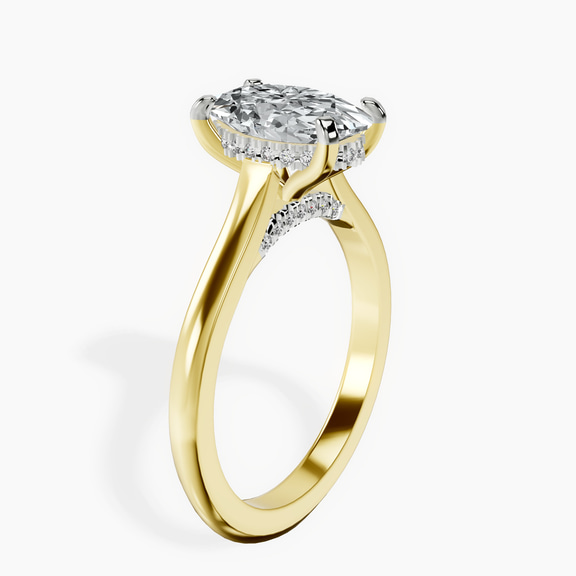 14kt Yellow Gold Demi Lovato Hidden Accents Solitaire Lab Diamond Ring standing product image one