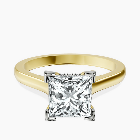 14kt Yellow Gold Demi Lovato Hidden Accents Solitaire Lab Diamond Ring front image