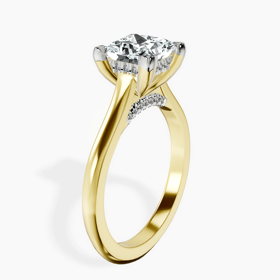 14kt Yellow Gold Demi Lovato Hidden Accents Solitaire Lab Diamond Ring standing product image one